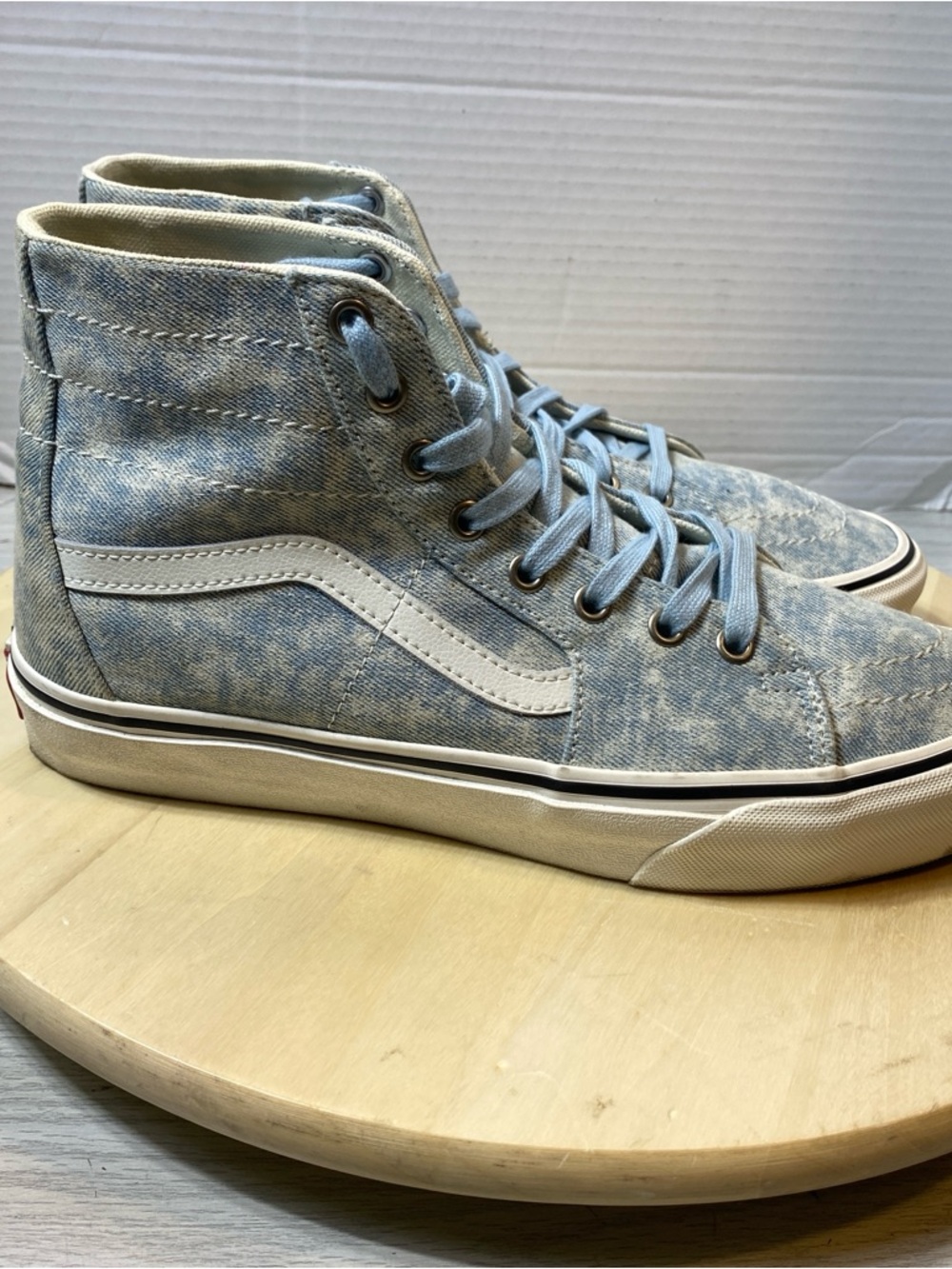 Vans Sk8 Hi Top Shoes Women’s  10.5 Blue Jean Denim Sneakers Shoes